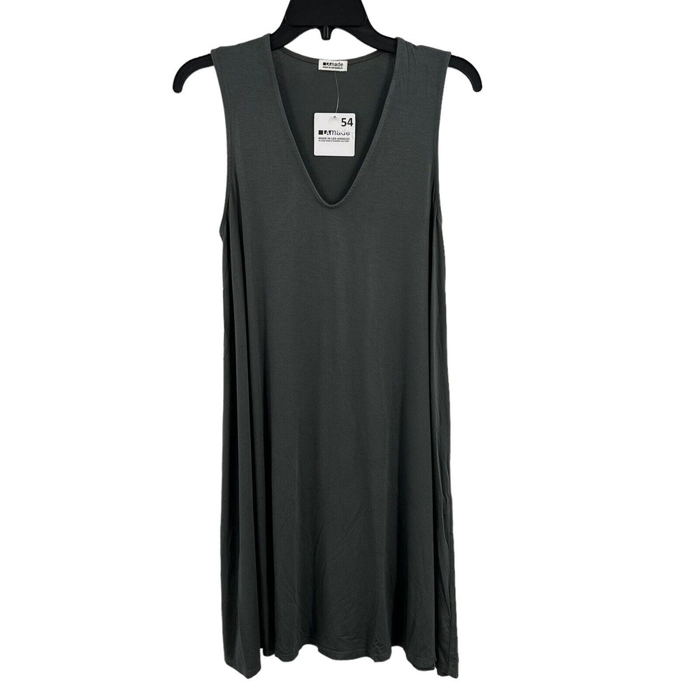 LAMade Green V Neck Dress Sleeveless Small New
